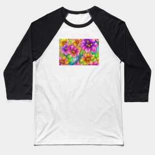 Floral Pattern Baseball T-Shirt